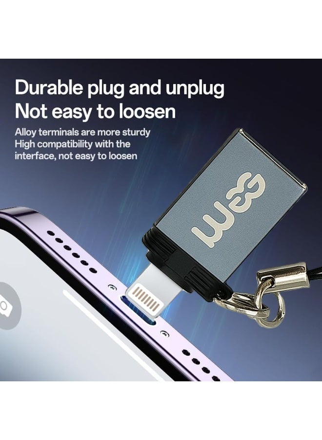 آیمی محول iMee USB-A إلى Lightning OTG IM-230 | محول نقل بيانات وشحن USB 3.0 | موصل صغير من سبائك الألومنيوم مع حبل تعليق | متوافق مع أجهزة iPhone و iPad و Lightning - Image 4